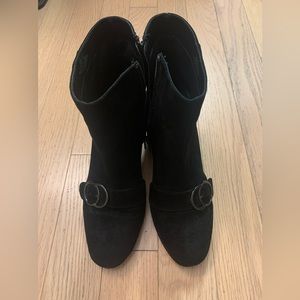 Bleecker & Bond block heels suede black ankle boots US Size 9